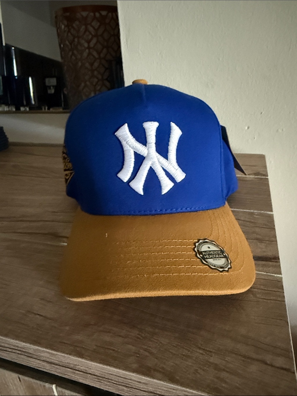 Blue and Brown New York Style Baseball Cap - Unbranded
